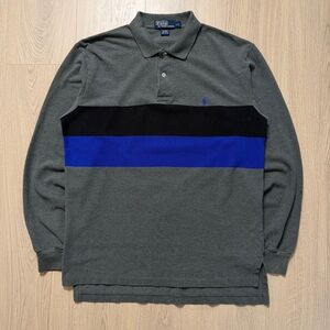 Polo Ralph Lauren Colorblock Long Sleeve Collared Shirt Mens Large Gray Blue